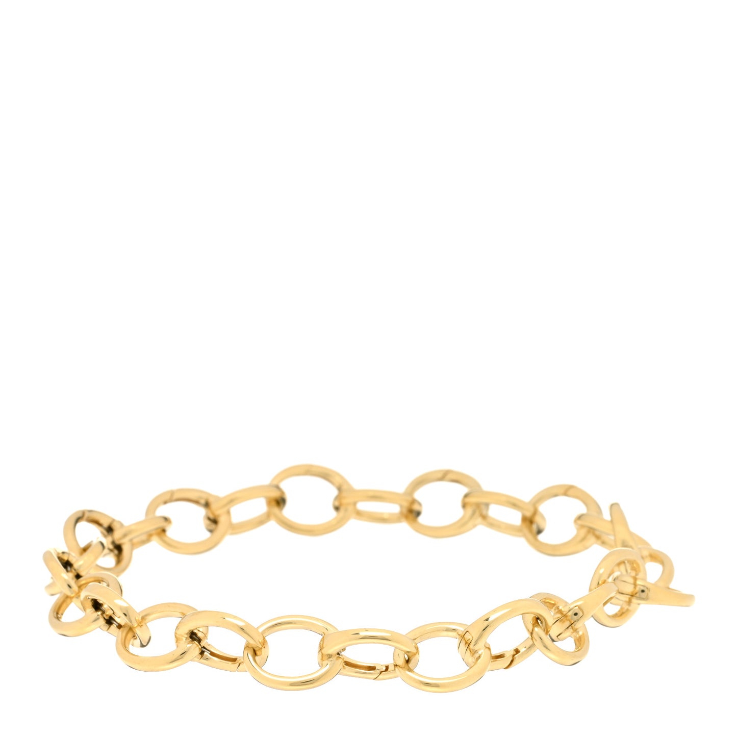 18K Yellow Gold Oval Link Bracelet