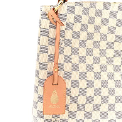 Louis Vuitton Damier Azur Graceful MM Rose Ballerine 11 of 15