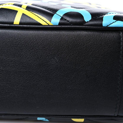 Gucci Calfskin Matelasse GucciGhost Medium GG Marmont Chain Shoulder Bag Black New Acquamarine 12 of 13