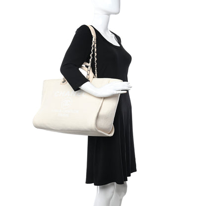 Chanel Canvas Medium Deauville Tote Beige 2 of 12