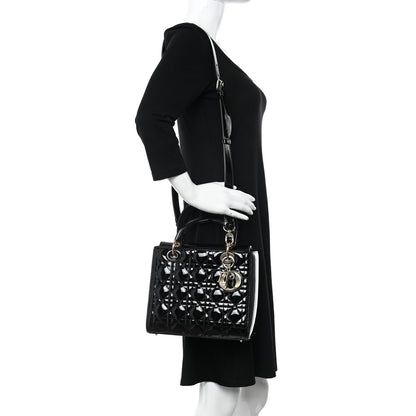 Christian Dior Patent Cannage Medium Lady Dior Black 2 of 12