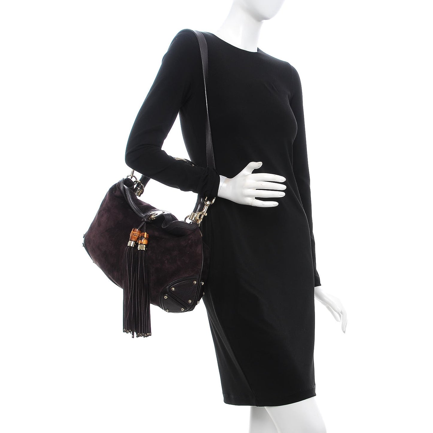 Suede Medium Indy Top Handle Hobo Purple