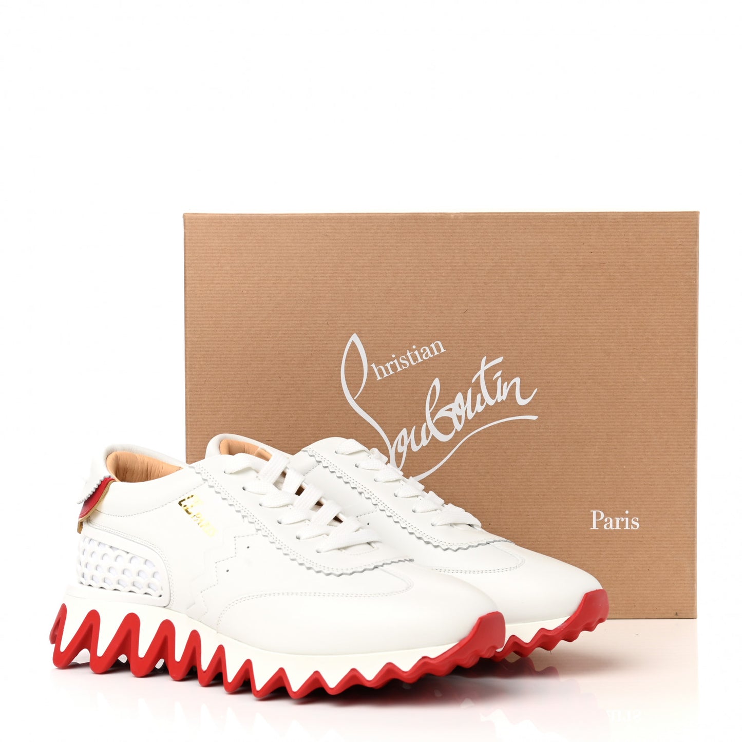 Calfskin Neoprene Womens Loubishark Sneakers 40 White