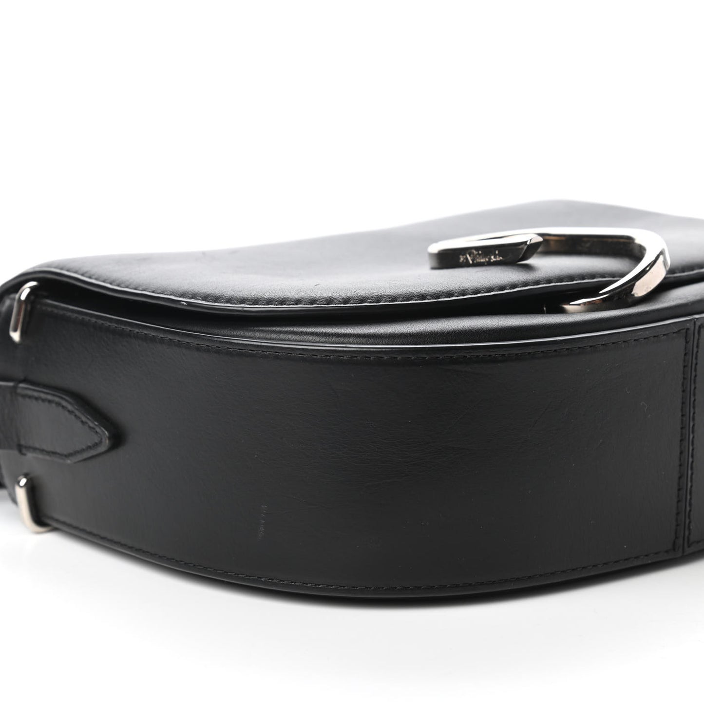 Calfskin Alix Saddle Crossbody Bag Black