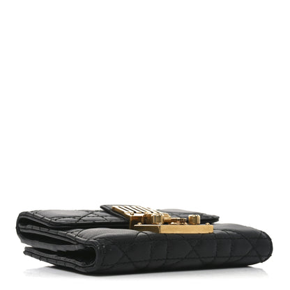 Christian Dior Lambskin Cannage Dioraddict Flap Wallet Black 4 of 6