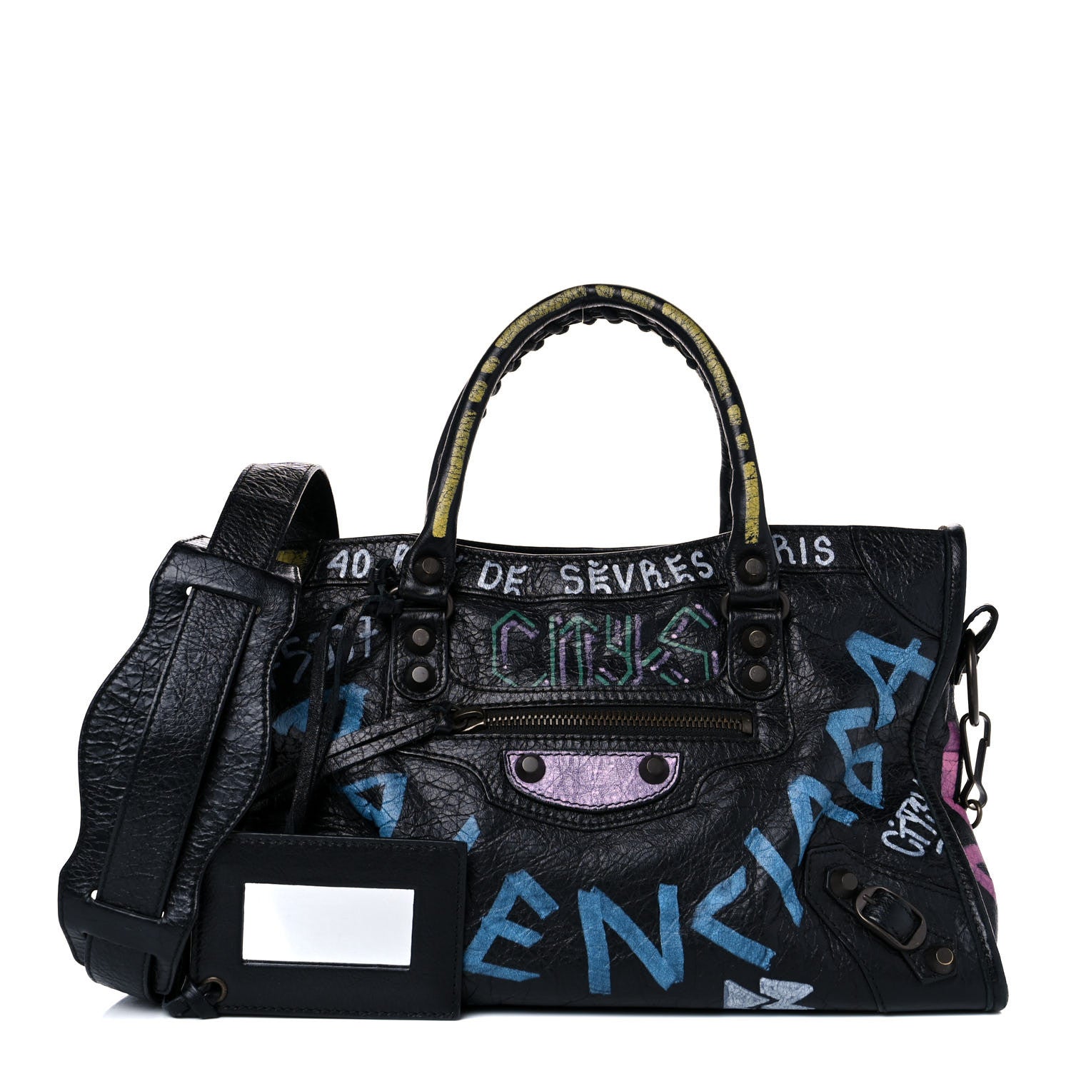 Balenciaga Agneau Graffiti All Over Classic Hardware S City Black Multicolor 1 of 13