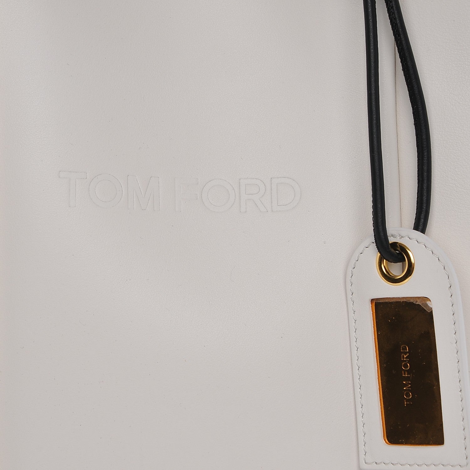 Tom Ford Calfskin Tubo Horizontal Tote Chalk 6 of 7