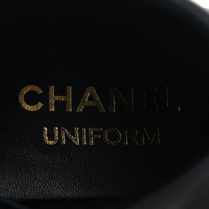 Chanel Stretch Lambskin Cap Toe CC Uniform Short Boots 36 Black 9 of 9