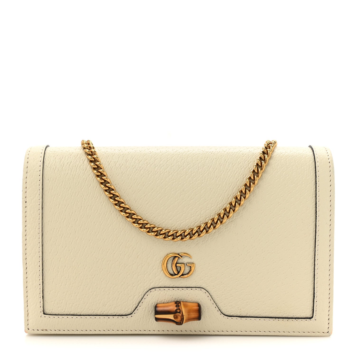 Gucci Textured Dollar Calfskin Mini Diana Chain Bag White 1 of 11