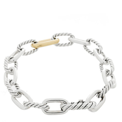 David Yurman Sterling Silver 18K Yellow Gold 8.5mm Madison Chain Bracelet 2 of 3