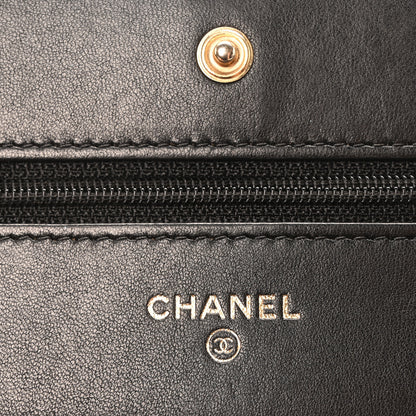 Chanel Lambskin Quilted Wallet On Chain WOC Black 6 of 10