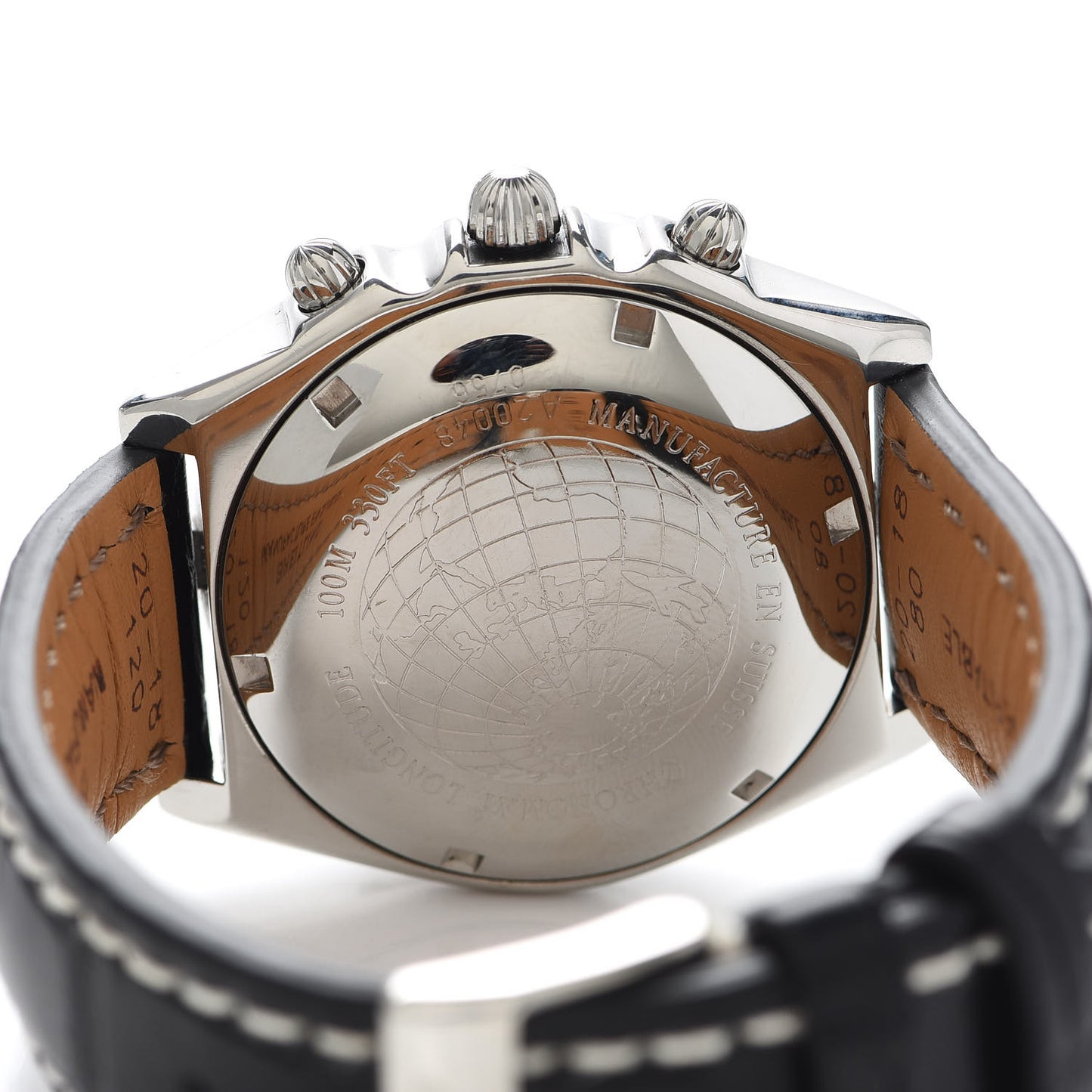 Stainless Steel Alligator 38mm Chronomat Longitude Automatic Watch Brown A20048