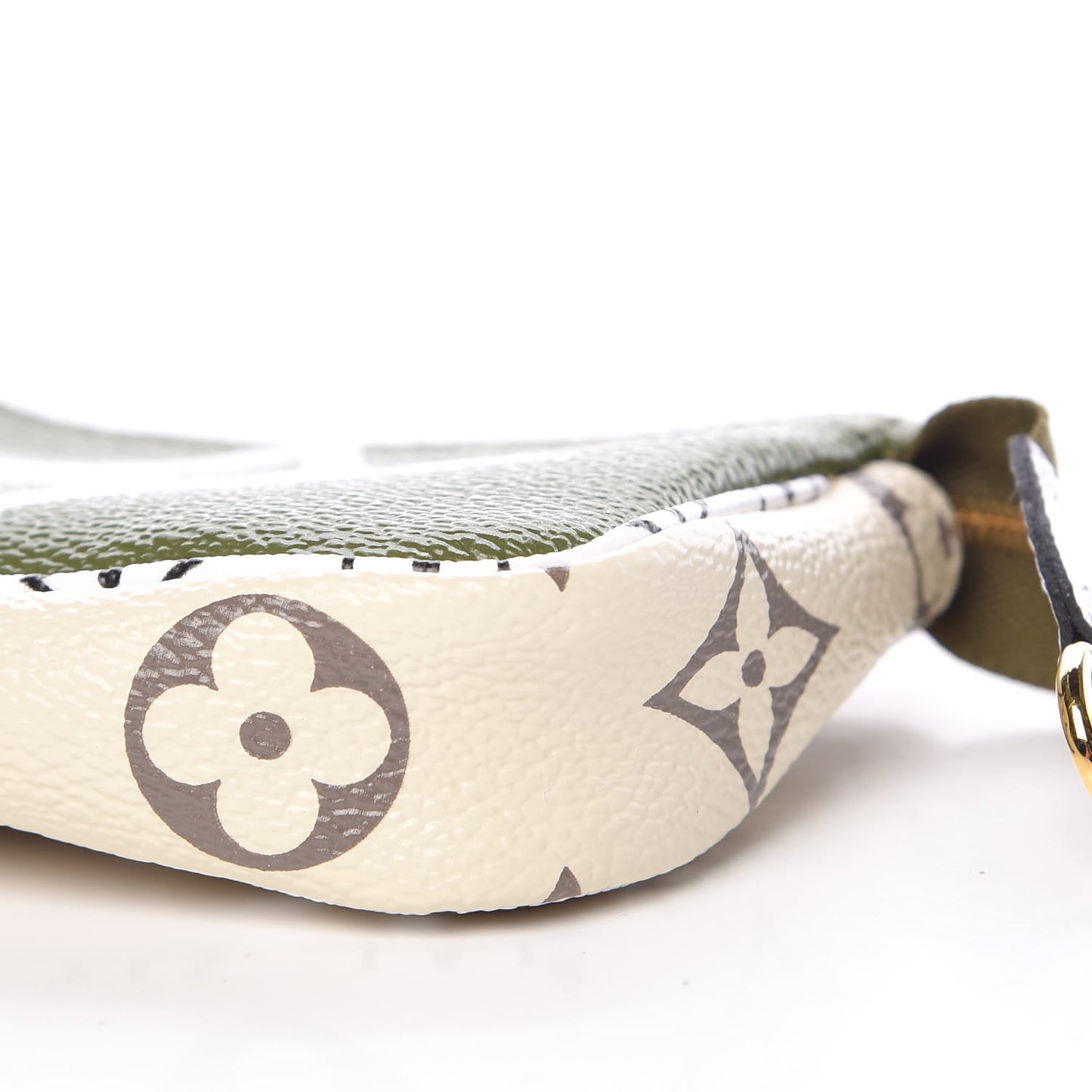 Monogram Giant Micro Pochette Accessories Kaki White