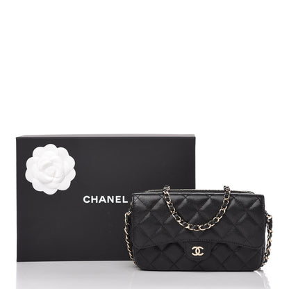 Chanel Caviar Quilted Flap Phone Holder With Chain Black 12 of 12