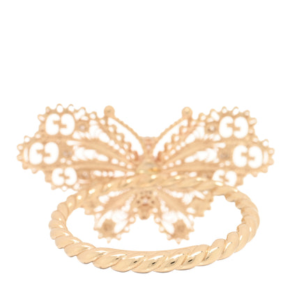 Gucci 18K Yellow Gold Diamond Butterfly Ring 57 8 3 of 5