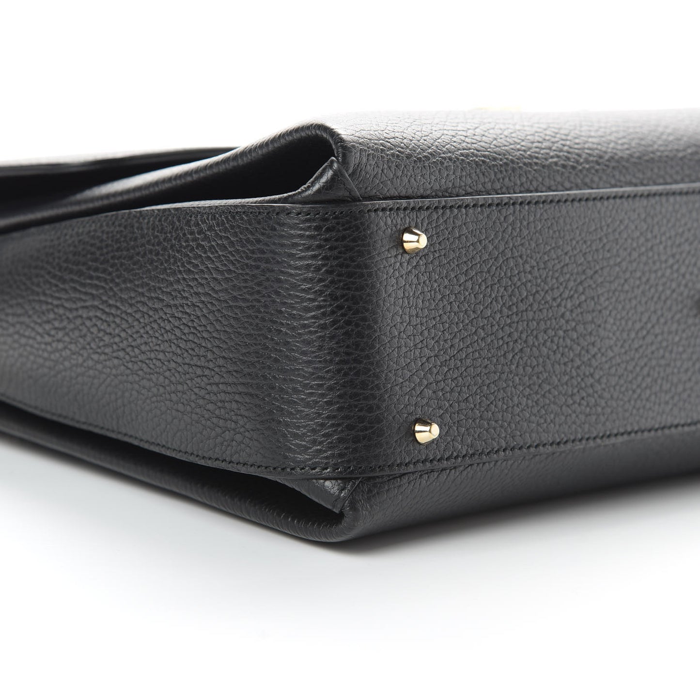 Dollar Calfskin Medium Interlocking G Top Handle Shoulder Bag Black