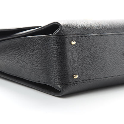 Gucci Dollar Calfskin Medium Interlocking G Top Handle Shoulder Bag Black 9 of 14