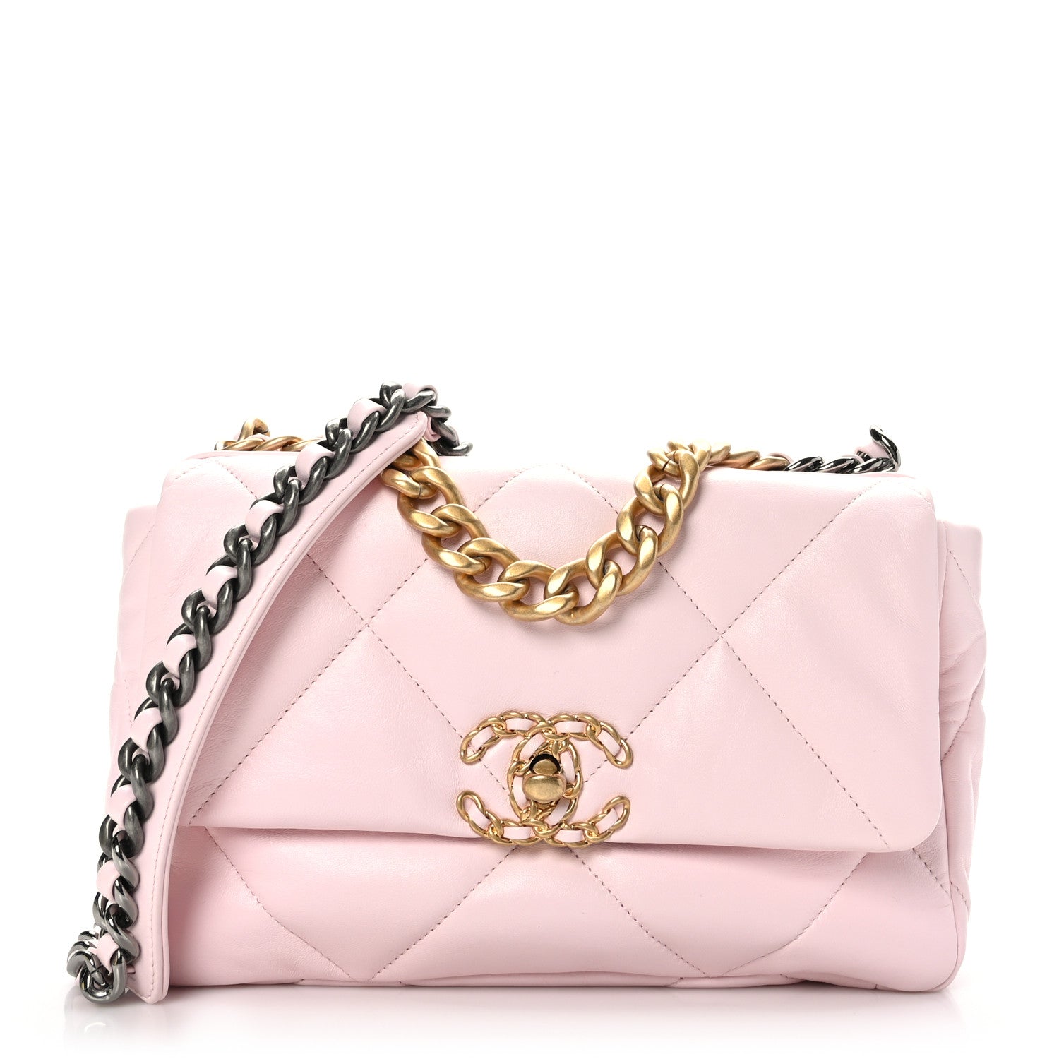 Chanel Lambskin Quilted Medium Chanel 19 Flap Light Pink 1 of 9