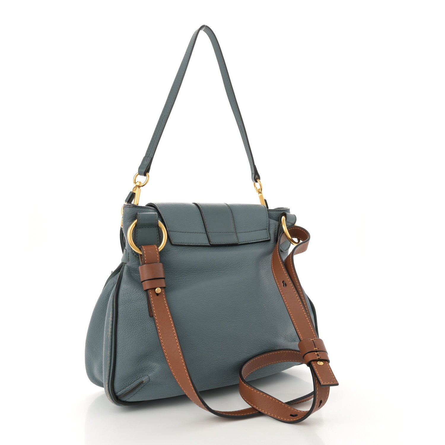Chloe Grained Lambskin Calfskin Small Lexa Shoulder Bag Cloudy Blue 3 of 14