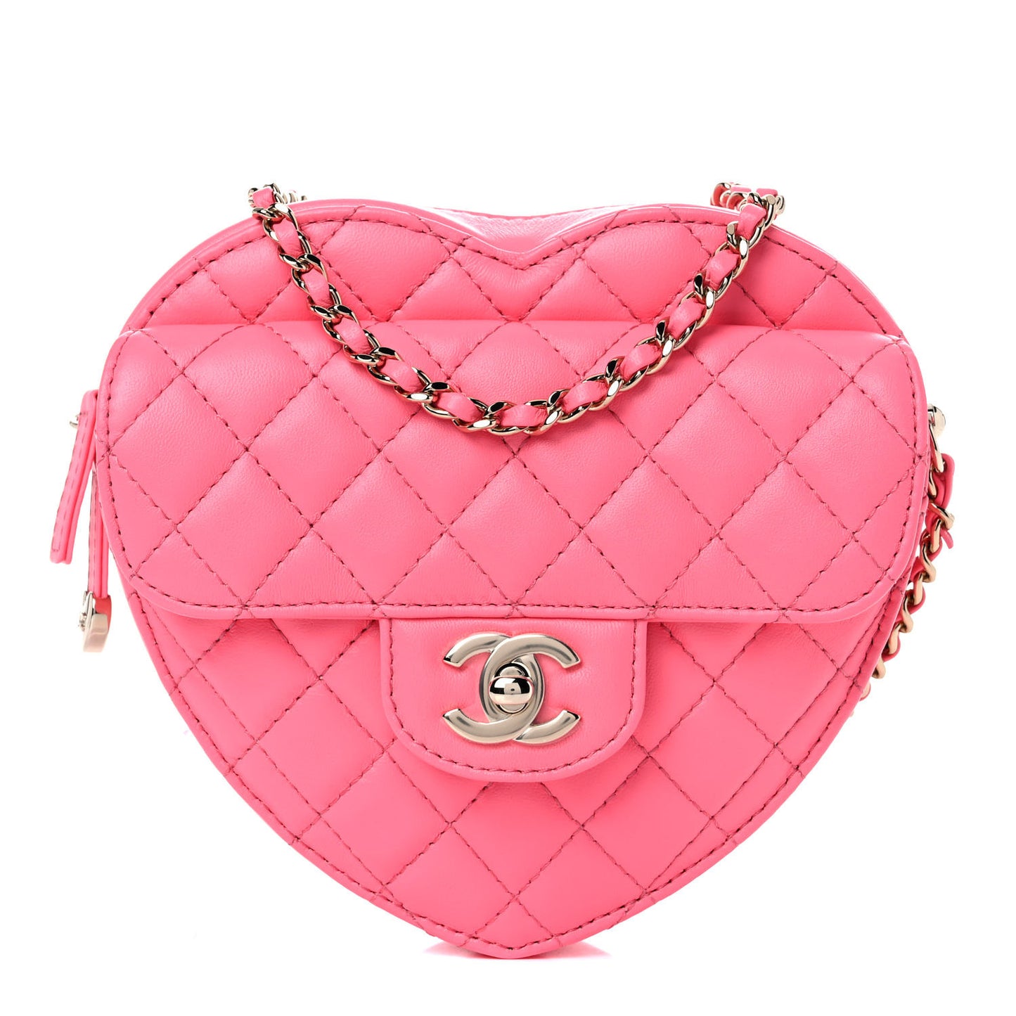 Lambskin Quilted CC In Love Heart Bag Pink