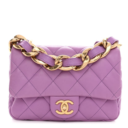 Chanel Lambskin Quilted Small CC Funky Town Flap Purple 1 of 10