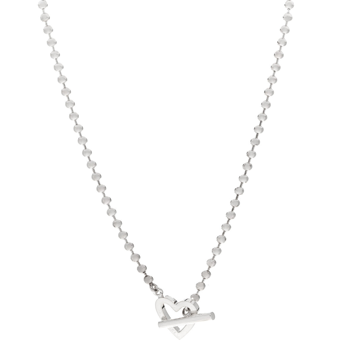Gucci Sterling Silver Heart Toggle Necklace 1 of 5