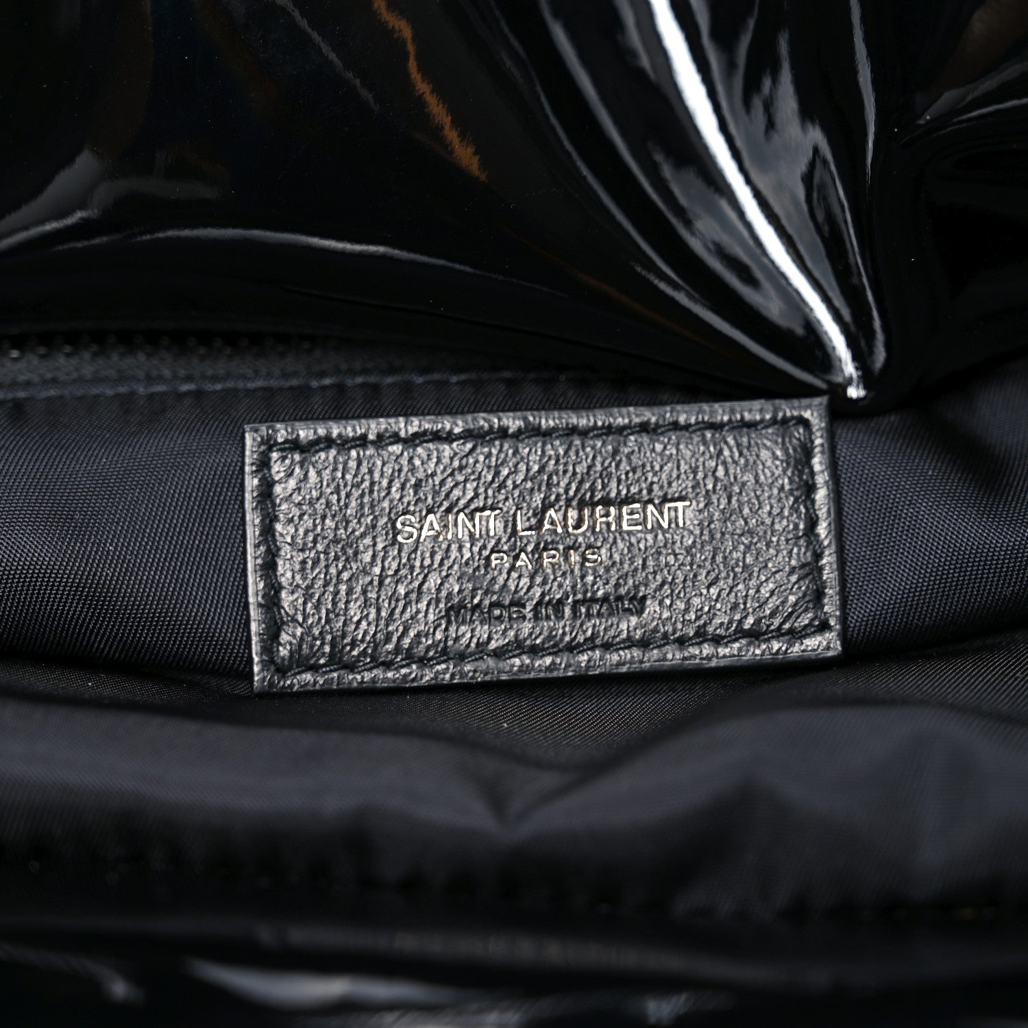 Saint Laurent Patent Wide Puffer Maxi Tote Black 6 of 9