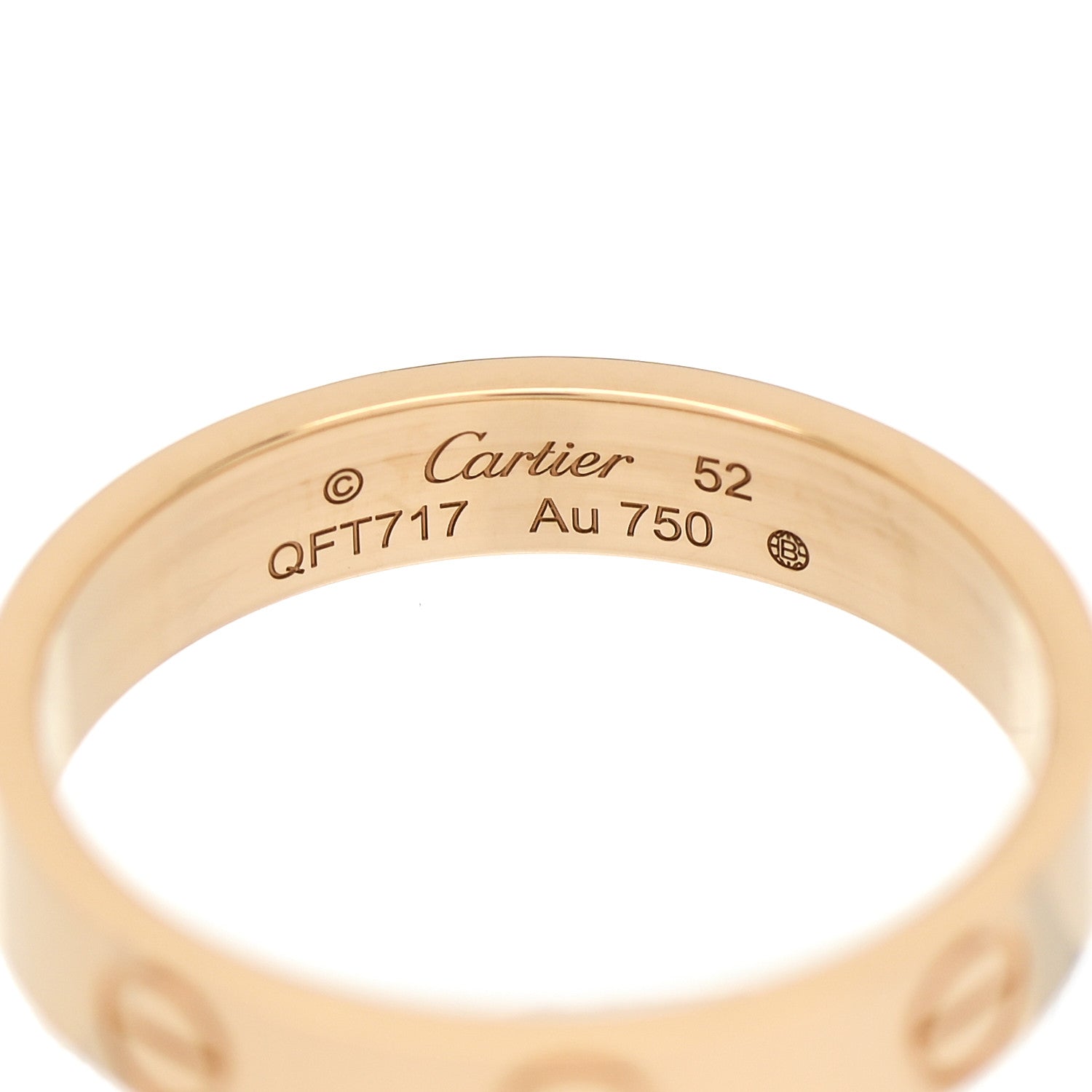 Cartier 18K Yellow Gold 3.5mm LOVE Wedding Band Ring 52 6 4 of 5