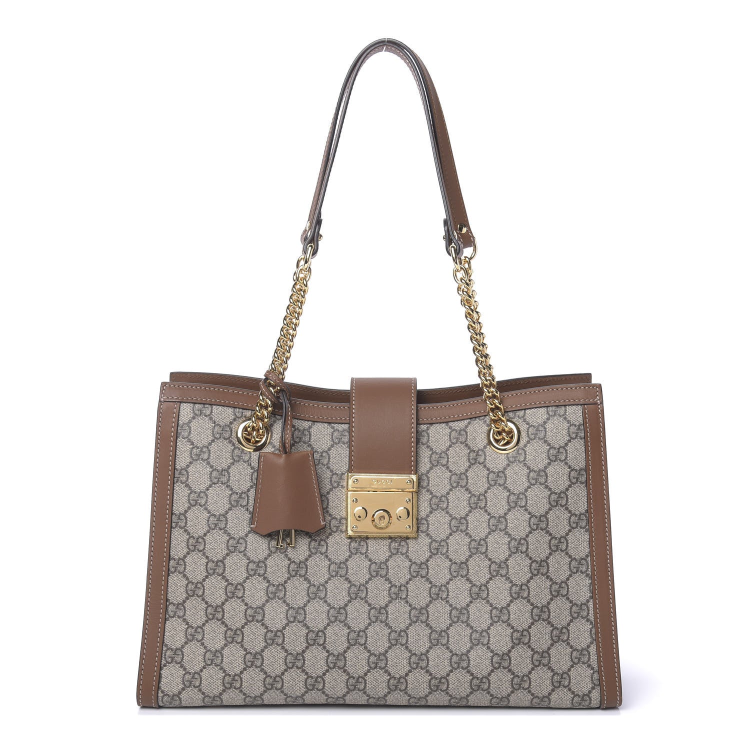 Gucci GG Supreme Monogram Medium Padlock Tote Beige Cuir 1 of 9