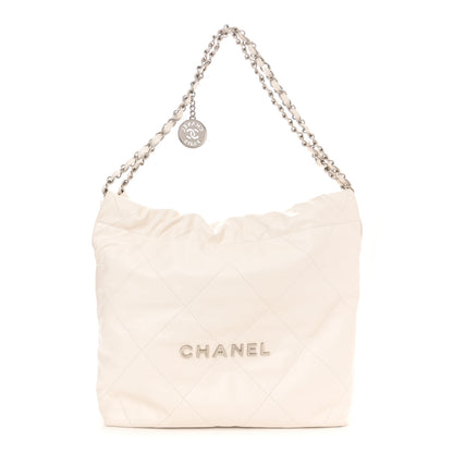 Chanel Shiny Calfskin Quilted Small Chanel 22 White 2 of 9
