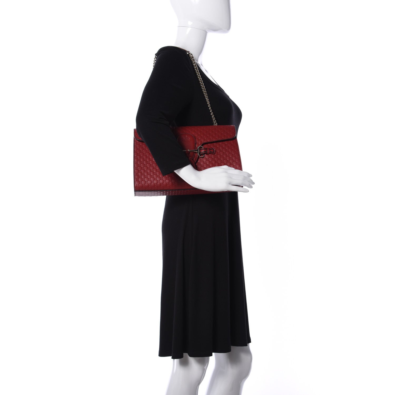 Gucci Microguccissima Medium Emily Chain Shoulder Bag Red 2 of 11