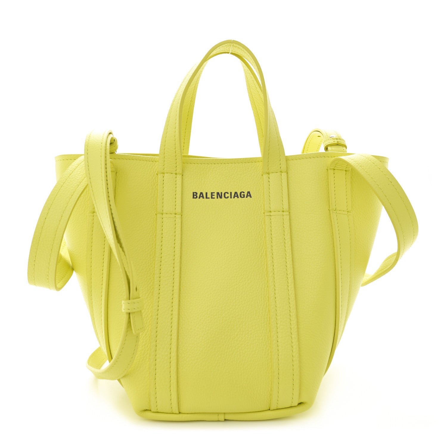 Balenciaga Grained Calfskin XS Everyday North South Shoulder Tote Bag Lemon 1 of 11