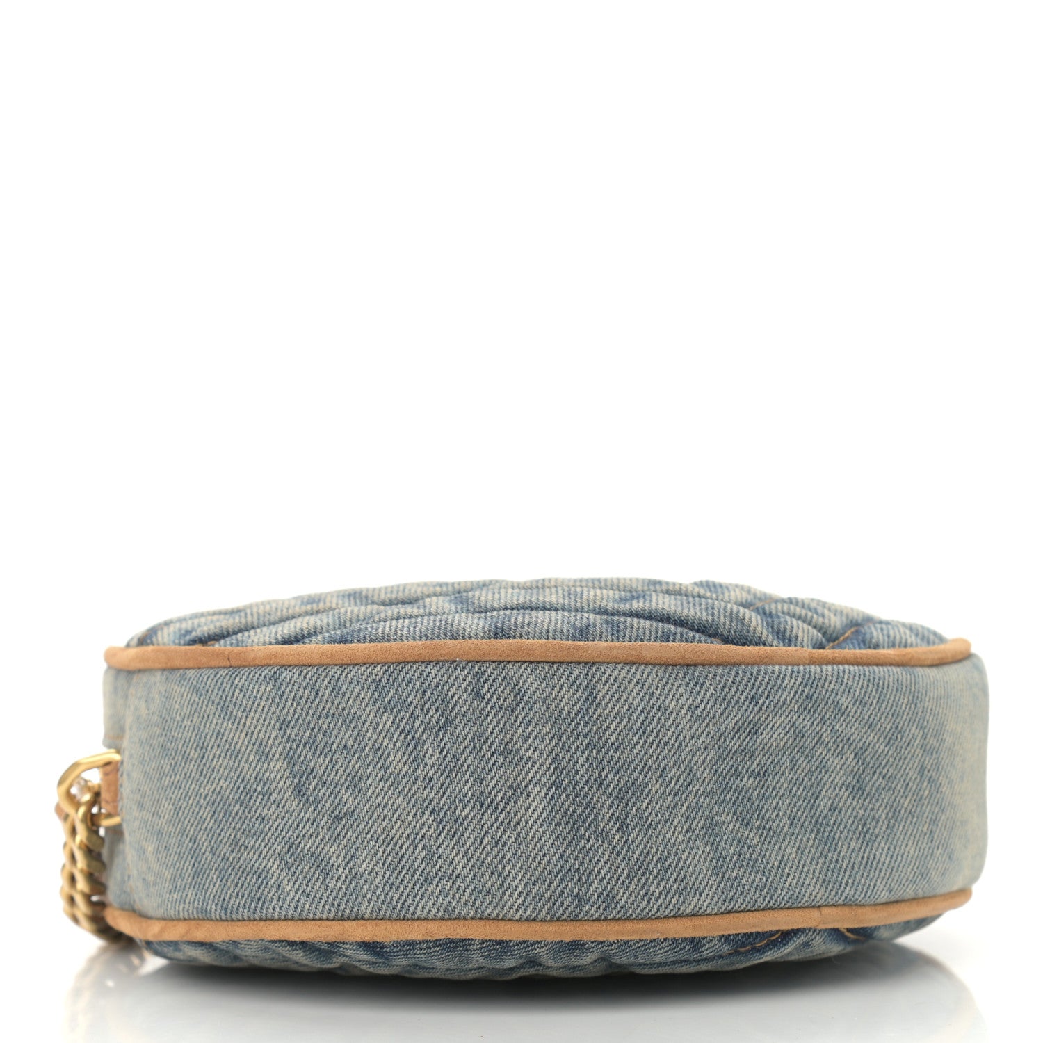 Saint Laurent Denim Quilted Monogram Round Crossbody Bag Rodeo Blue 4 of 10