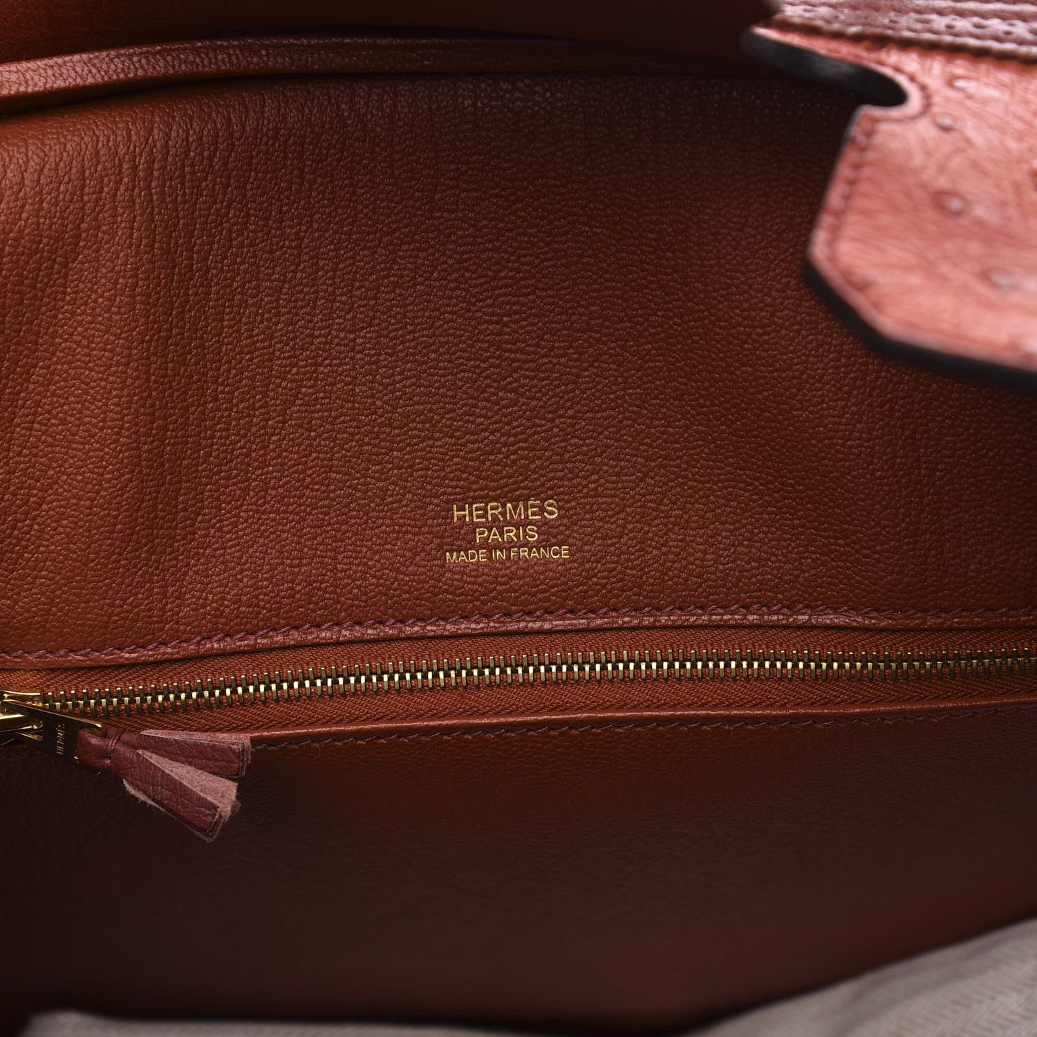Hermes Ostrich Ghillies Birkin 30 Brique Rouge H 9 of 13