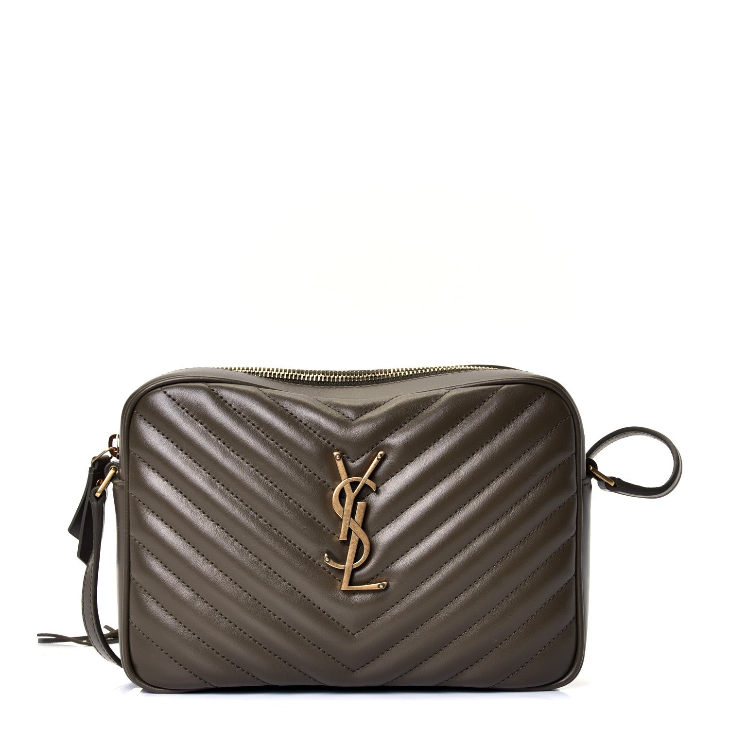Saint Laurent Calfskin Matelasse Monogram Lou Camera Bag Military Olive 1 of 4