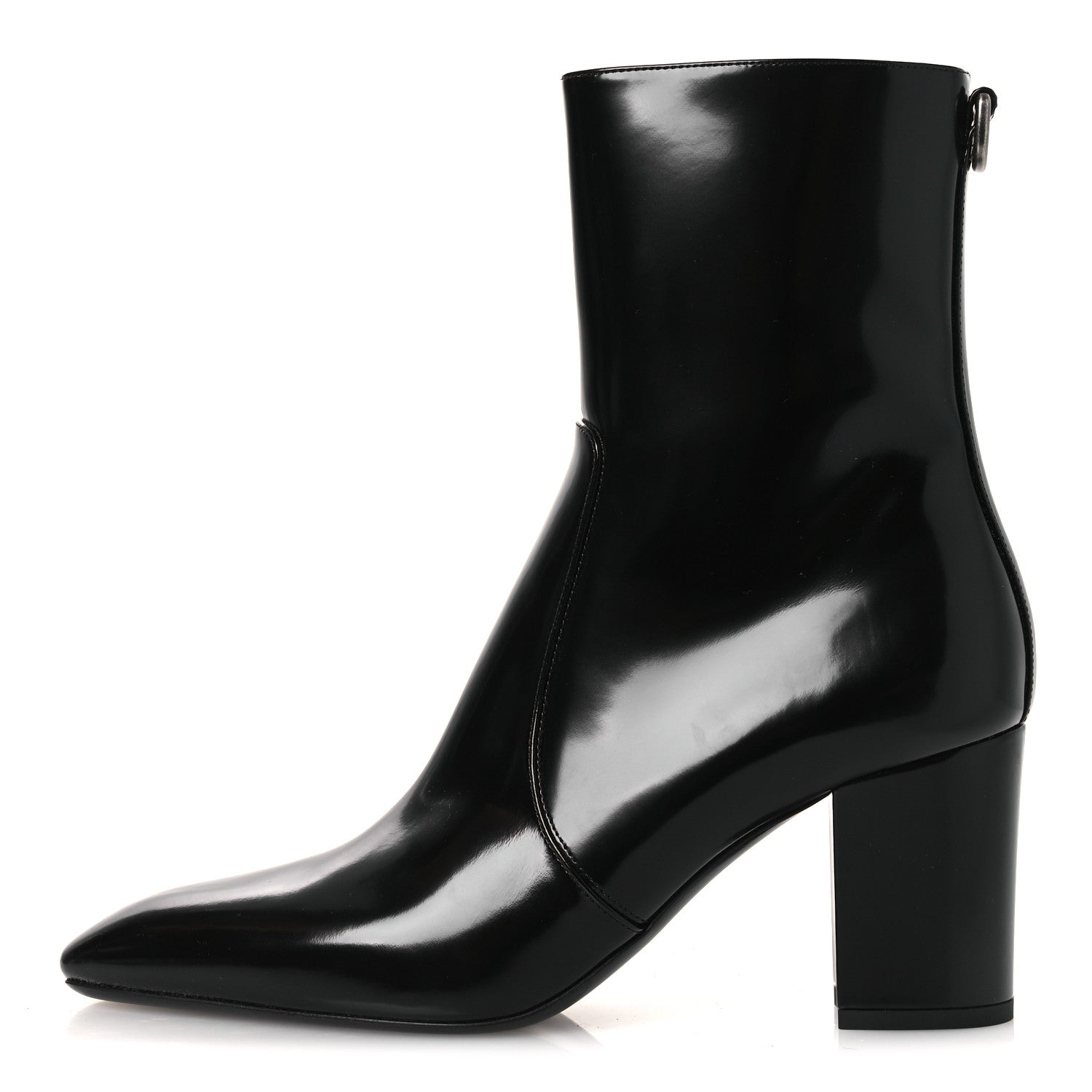 Saint Laurent Vitello Marilyn Betty 70 Ankle Zip Boots 38.5 Black 1 of 10