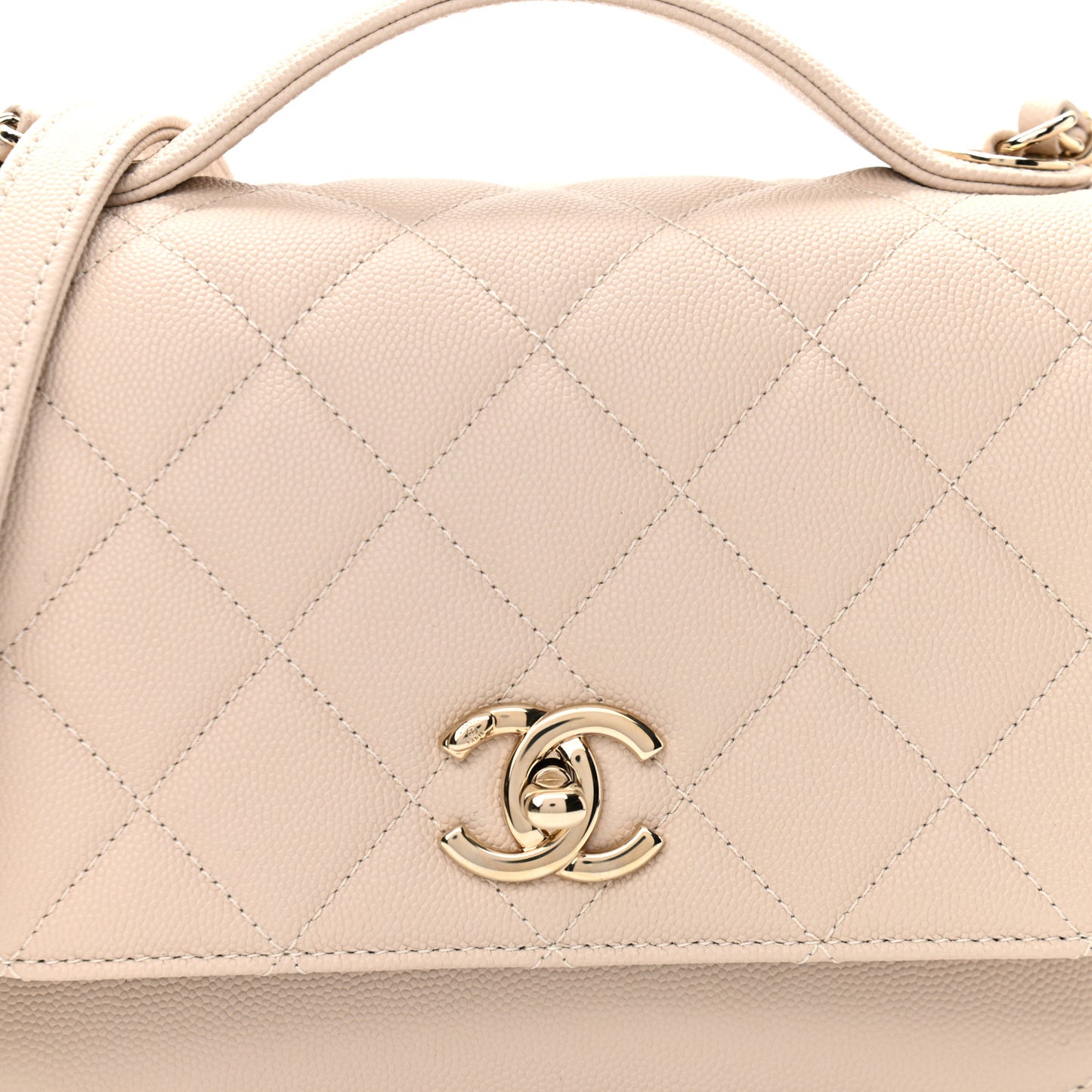 Caviar Quilted Medium Business Affinity Flap Beige