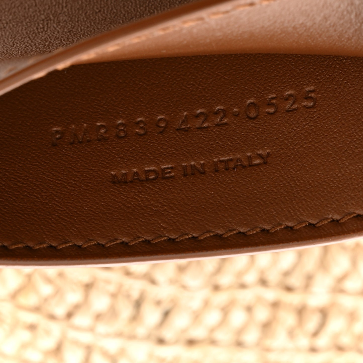 Raffia Calfskin Le 5 A 7 Baby Hobo  Natural Brick