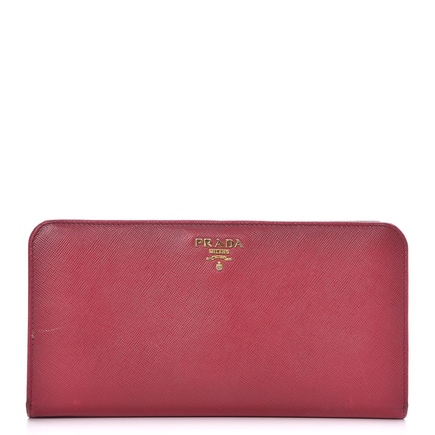 Prada Saffiano Metal Double Snap Travel Wallet Ibisco 1 of 10