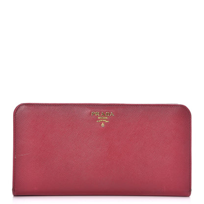 Prada Saffiano Metal Double Snap Travel Wallet Ibisco 1 of 10