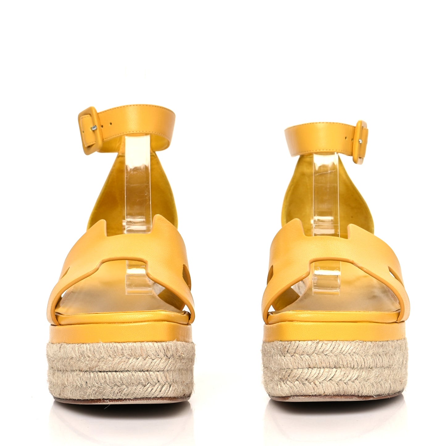 Goatskin Elda Espadrille Wedge Sandals 38 Jaune Sable