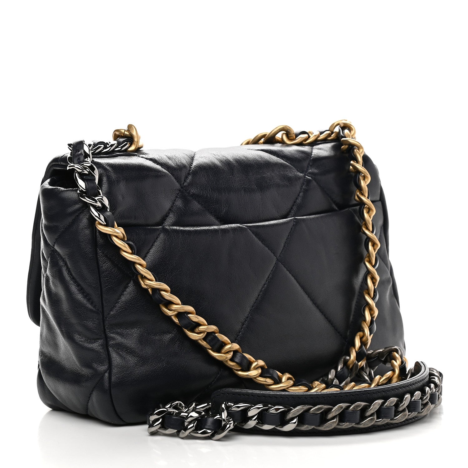 Chanel Lambskin Quilted Medium Chanel 19 Flap Navy Blue 3 of 11