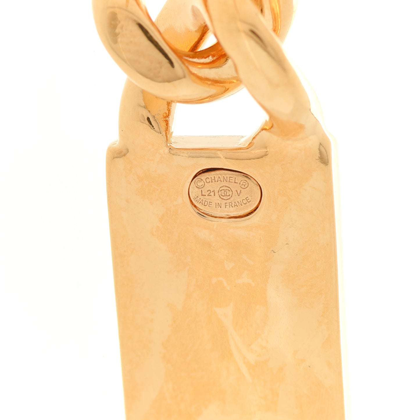 Crystal Tag Drop Earrings Gold