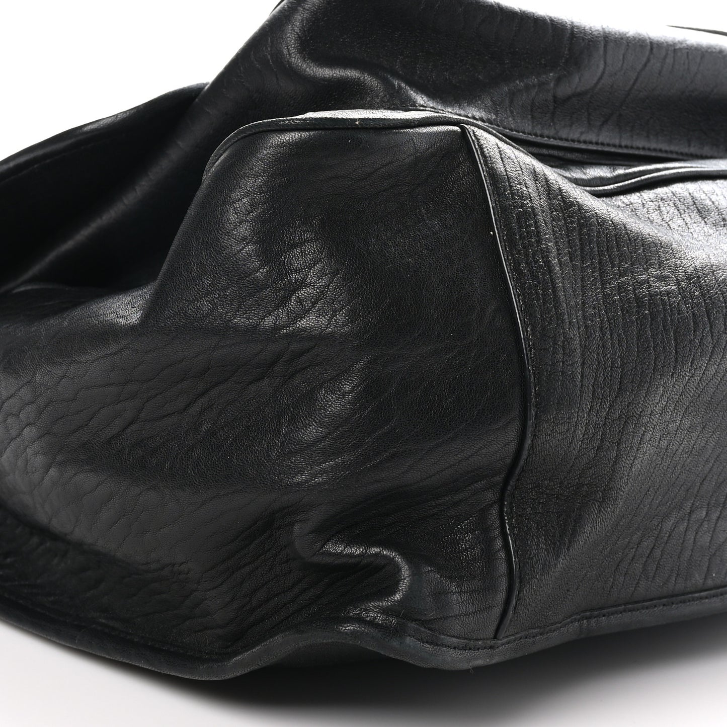 Grained Lambskin Monogram Oversized Niki Chain Satchel Black