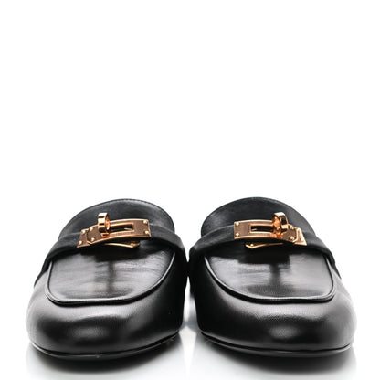 Hermes Goatskin Oz Mules 39 Black 2 of 9