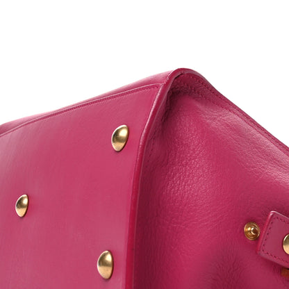 Saint Laurent Calfskin Small Classic Y Cabas Fuchsia 10 of 11