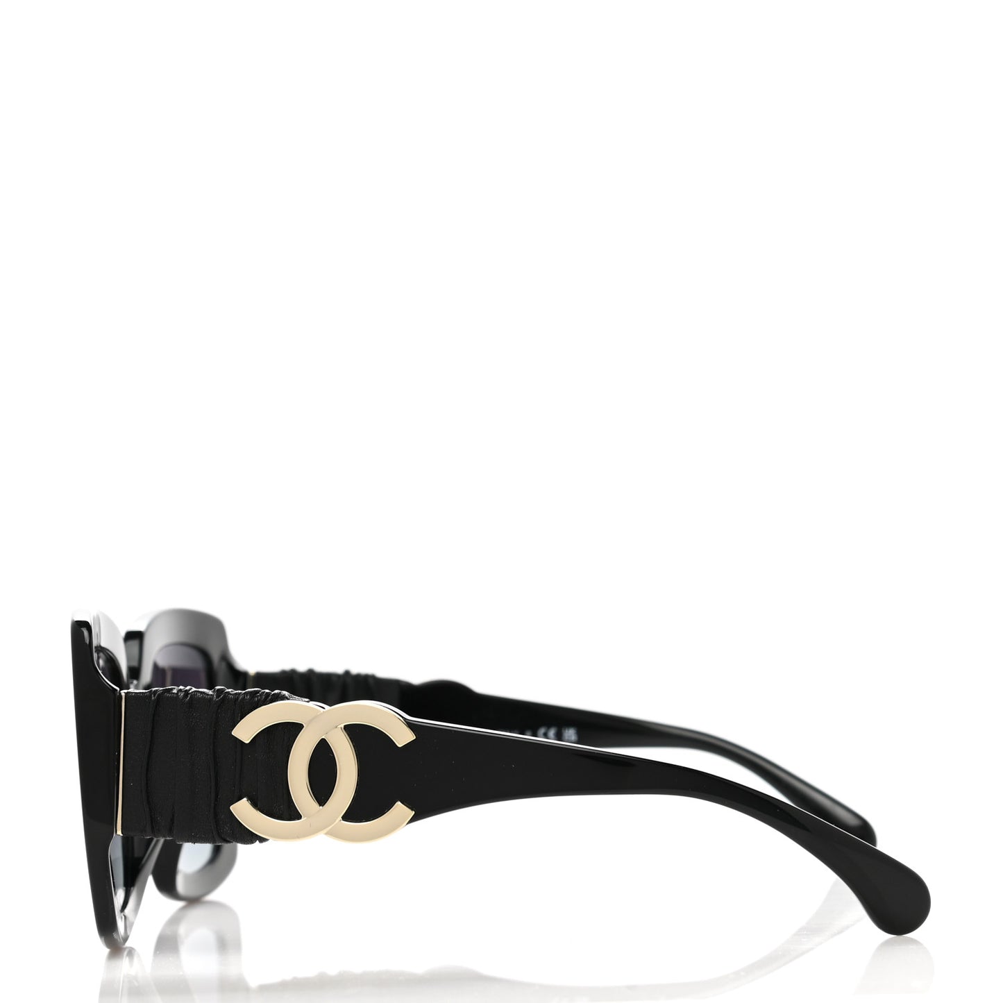Acetate Calfskin Square Sunglasses 5474-Q-A Black