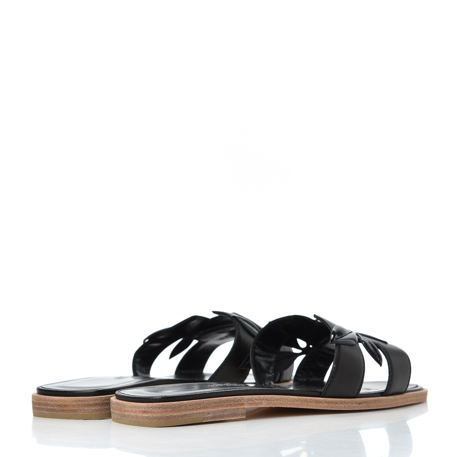 Hermes Nappa Patent Laurel Oran Sandals 35 Black 4 of 18