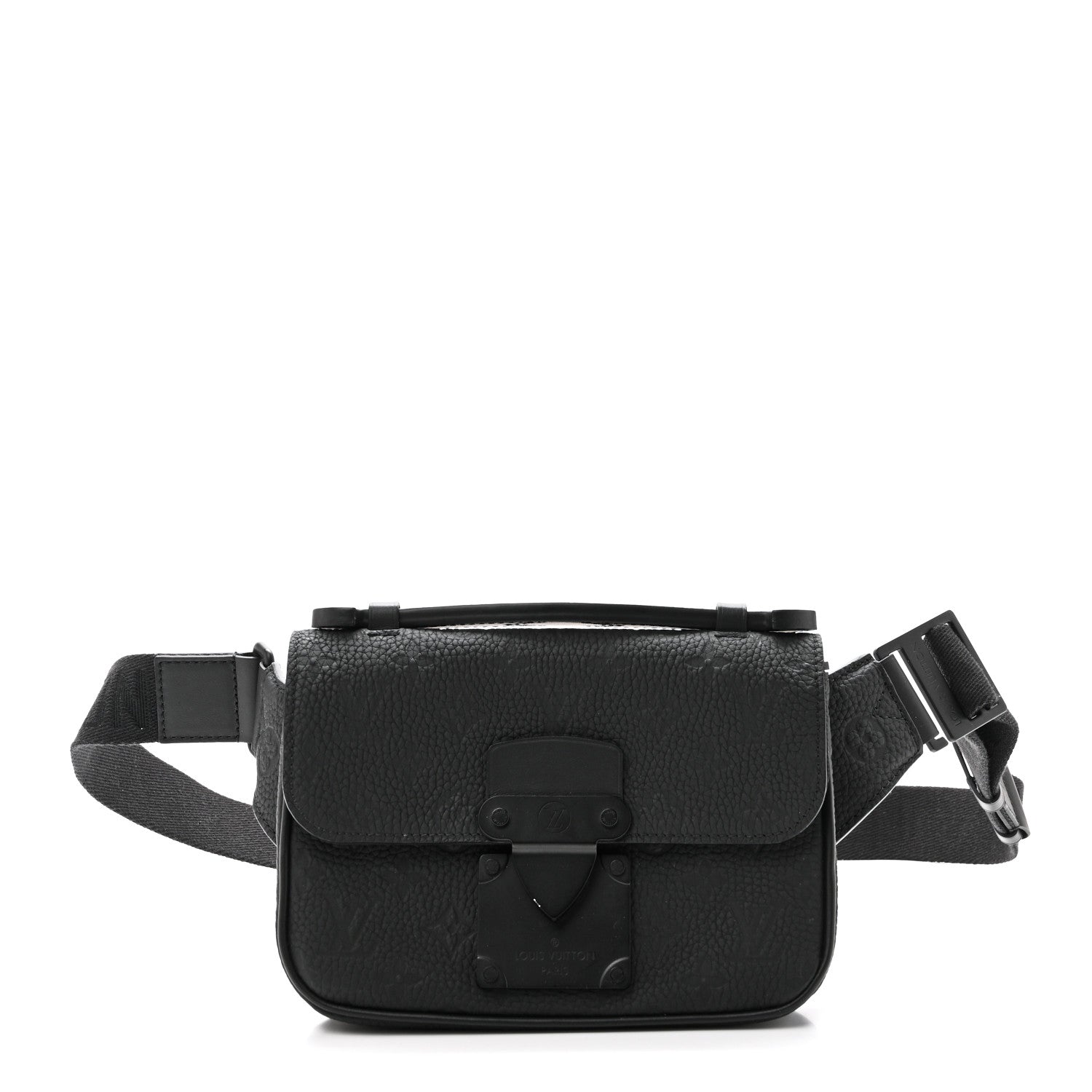 Louis Vuitton Taurillon Monogram S Lock Sling Bag Black 1 of 9
