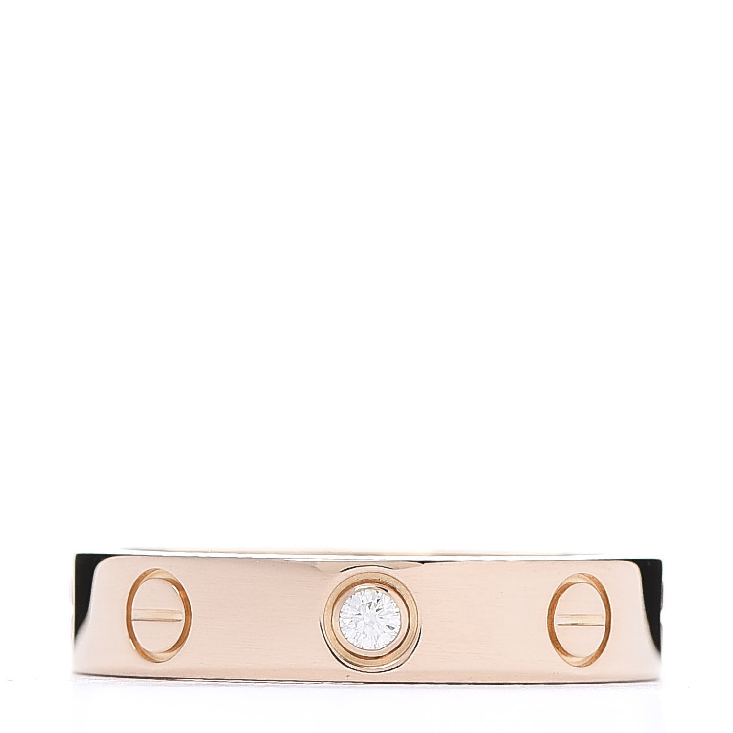 Cartier 18K Pink Gold Diamond 4mm LOVE Wedding Band Ring 50 5.25 1 of 5